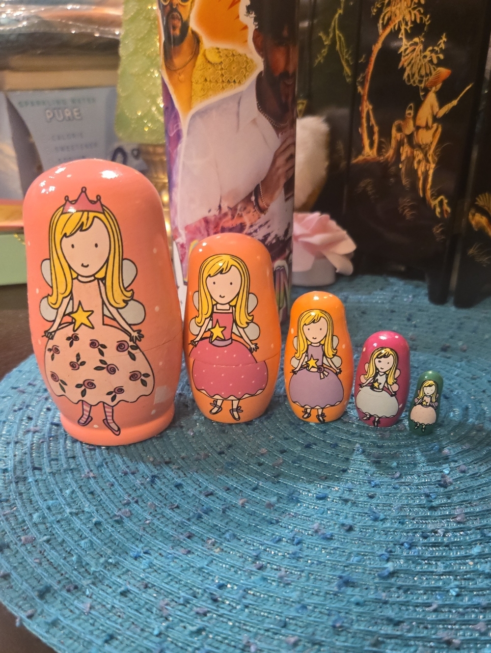 Pink & Purple Princess Nesting Doll Set